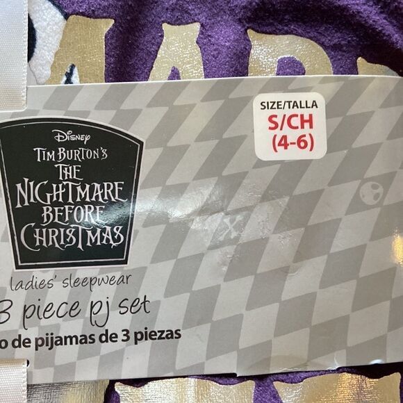 New 3 Piece PJ set The Nightmare before Christmas size s (4-6) - Picture 5 of 7